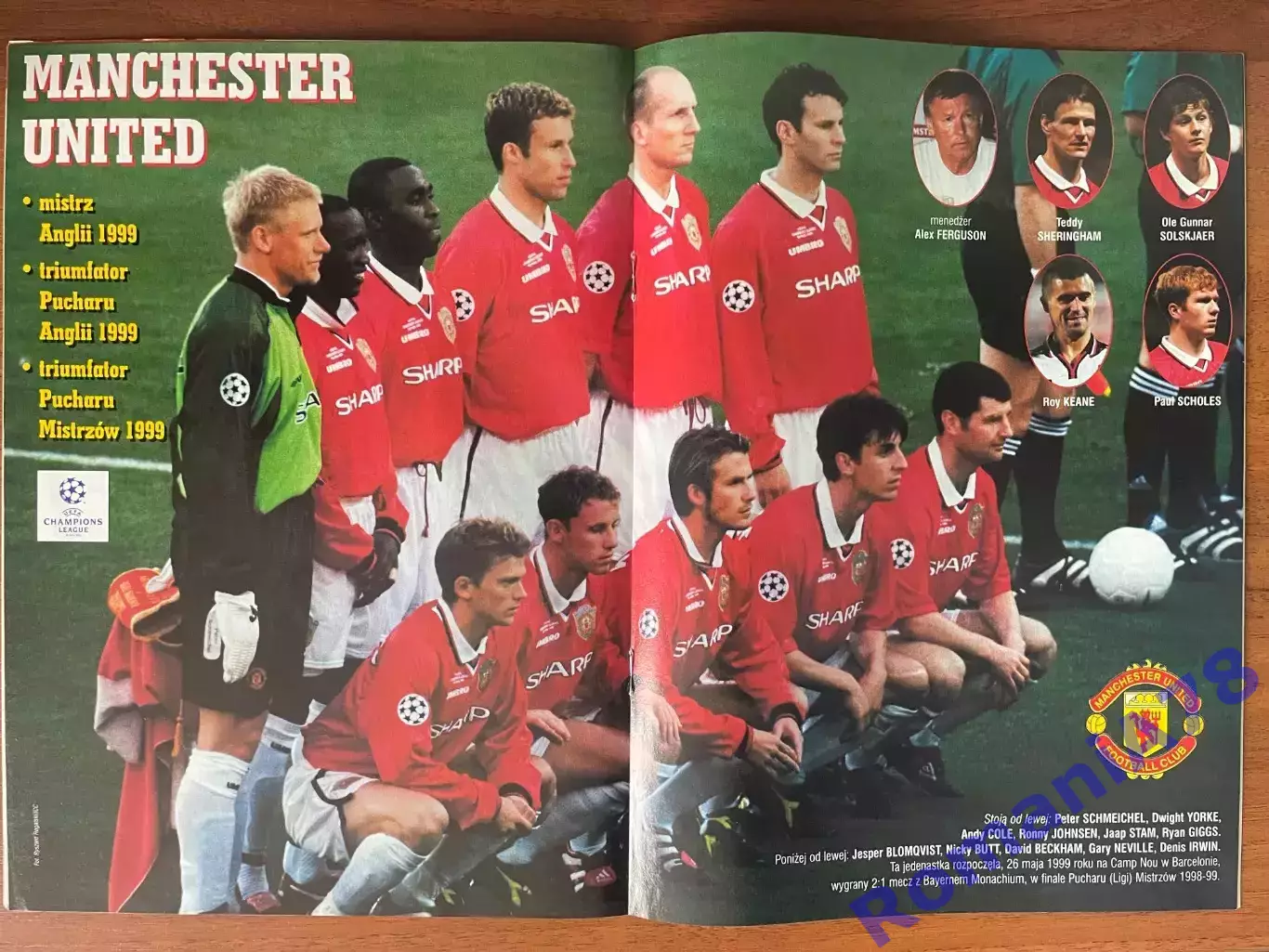 Журнал. Футбол Pilka Nozna N23/1999 Постер Манчестер,Польща,Мандриш. 1