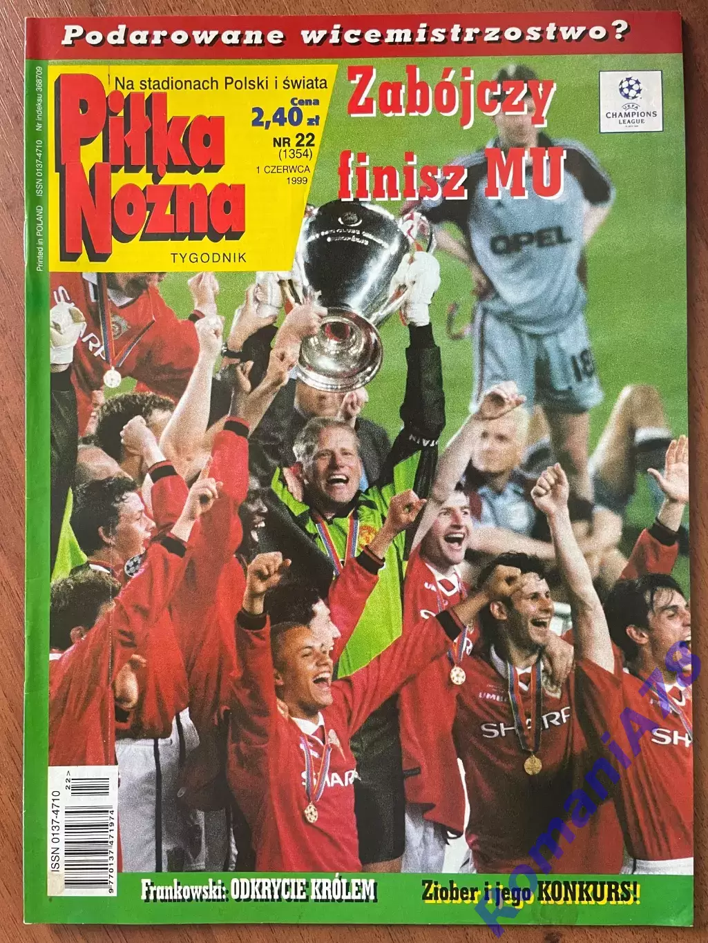 Журнал. Футбол Pilka Nozna N22/1999 Постер ЧерешевскіАморозо,Цитко,