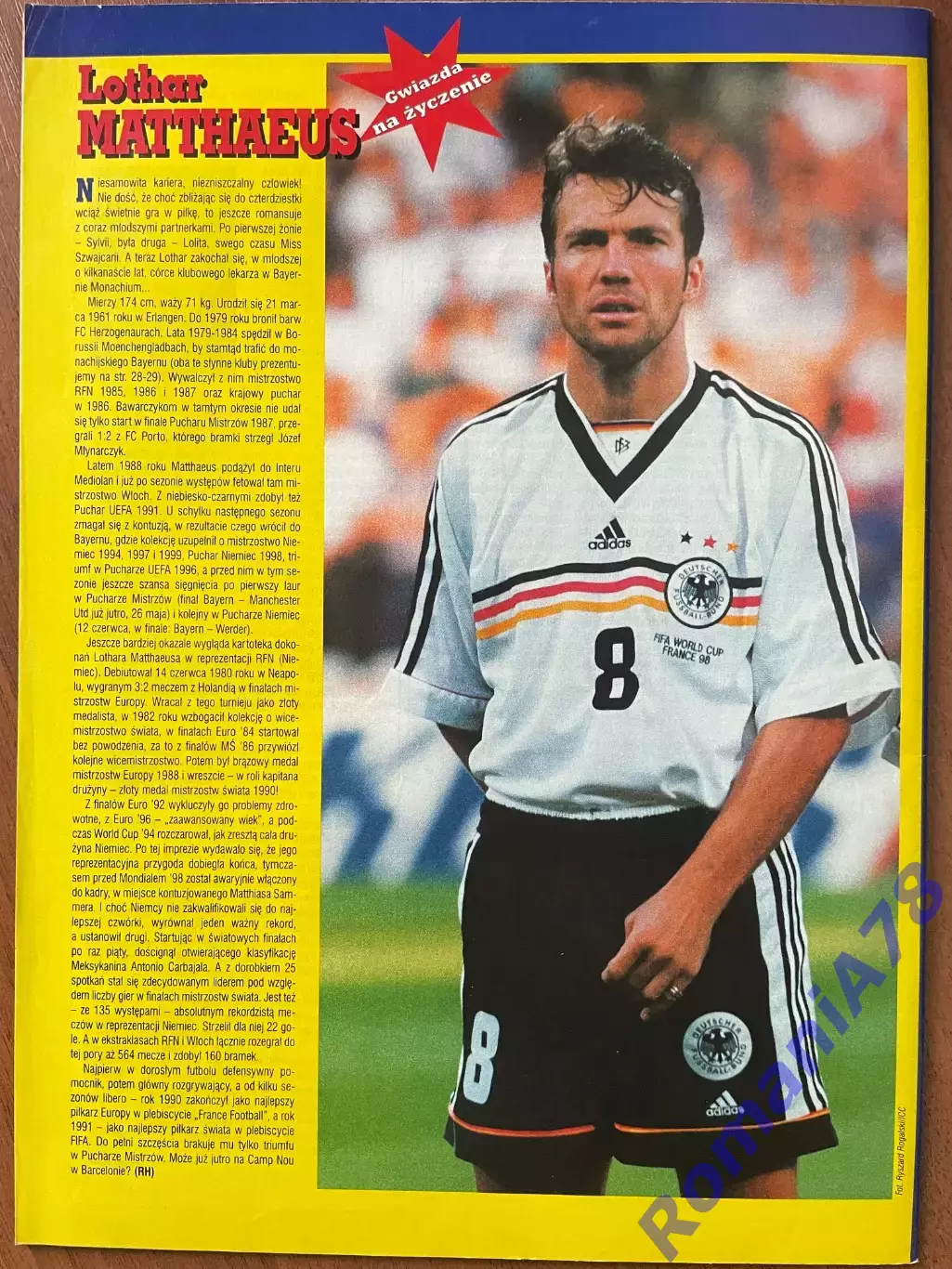 Журнал. Футбол Pilka Nozna N21/1999 Постер Чикаго,Буффон, Маттеус,Вроблевскі 3