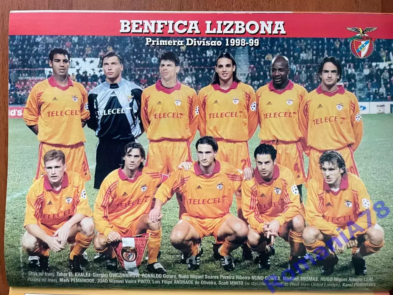 Журнал. Футбол Pilka Nozna N18/1999 Постер Манчестер,Бенфіка,Чехія,Роналдо. 2