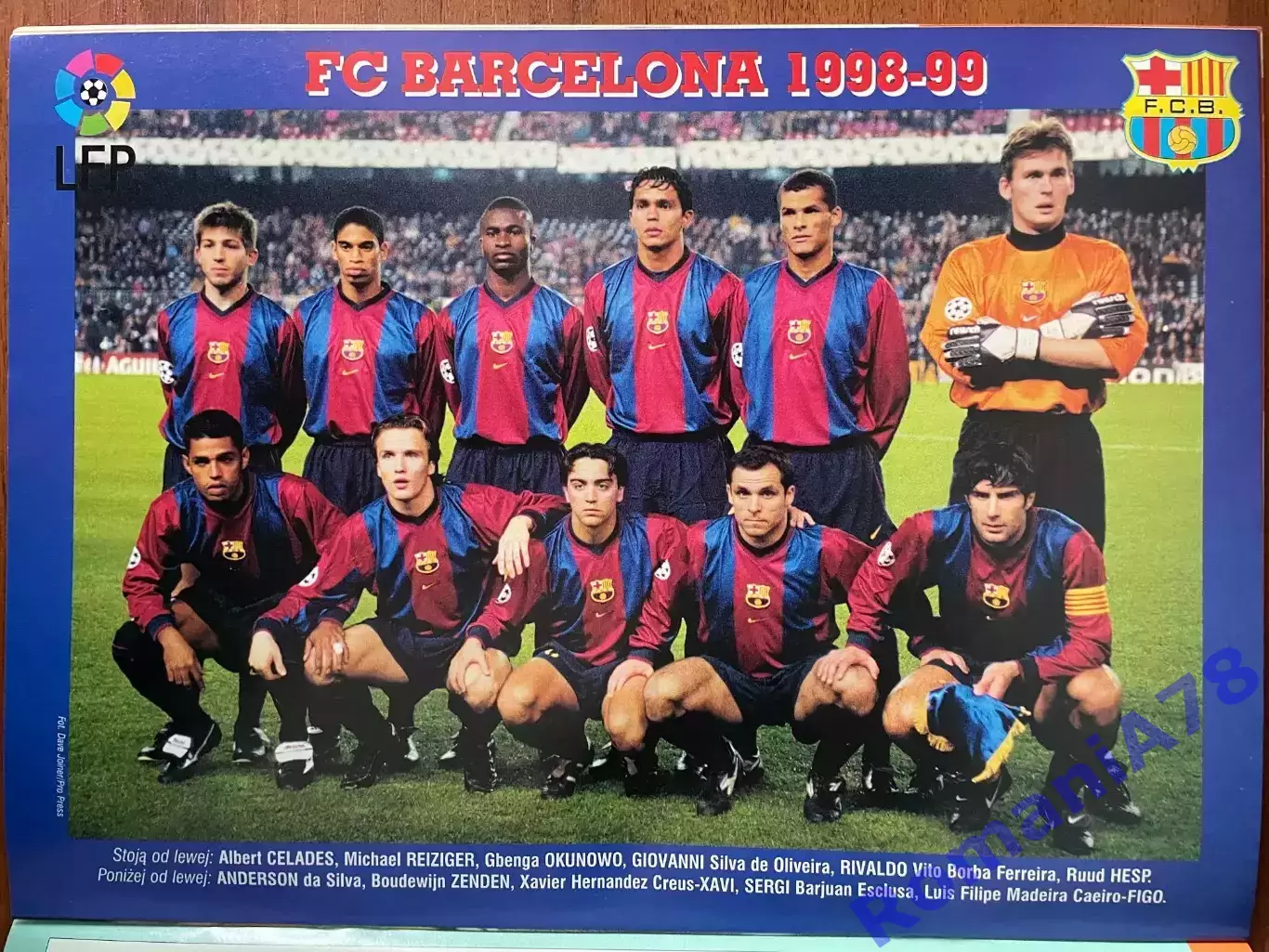 Журнал. Футбол Pilka Nozna N13/1999 Постер Барселона,Полонія,Млинарчик. 1