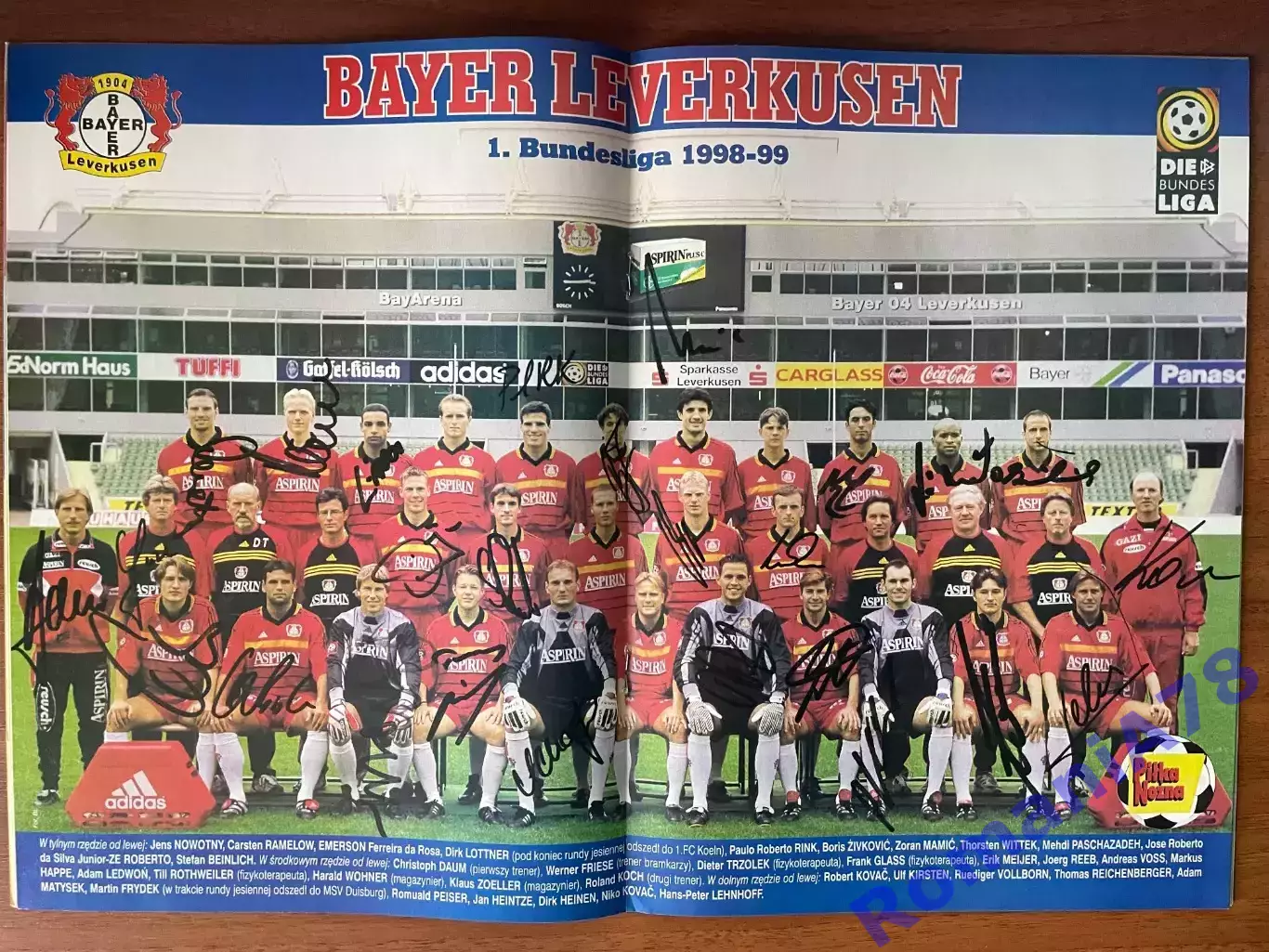 Журнал. Футбол Pilka Nozna N2/1999 Постер Байер,Бергомі 2