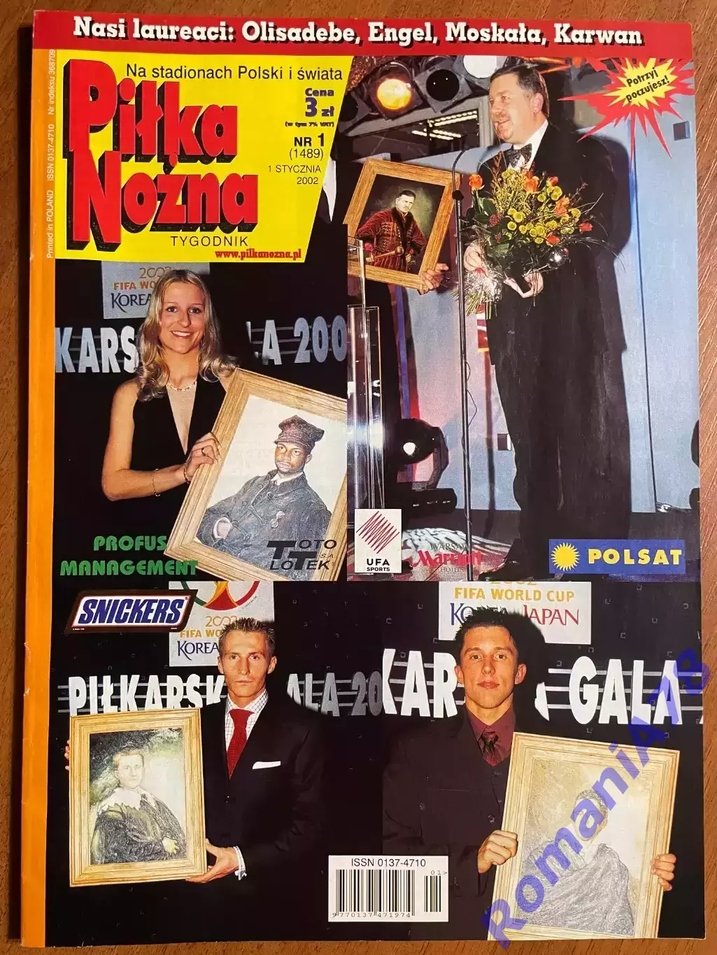 Журнал. Футбол Pilka Nozna N1/ 2002.Постер Португалія