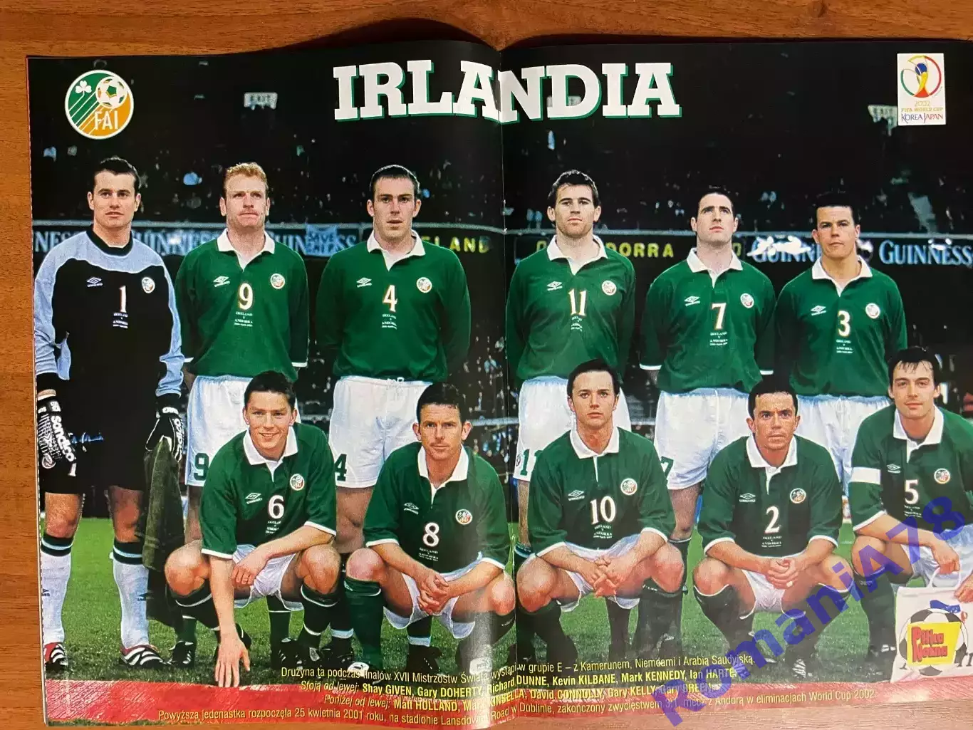 Журнал.Футбол Pilka Nozna N4/ 2002.Постер Ірландія,Кін. 1
