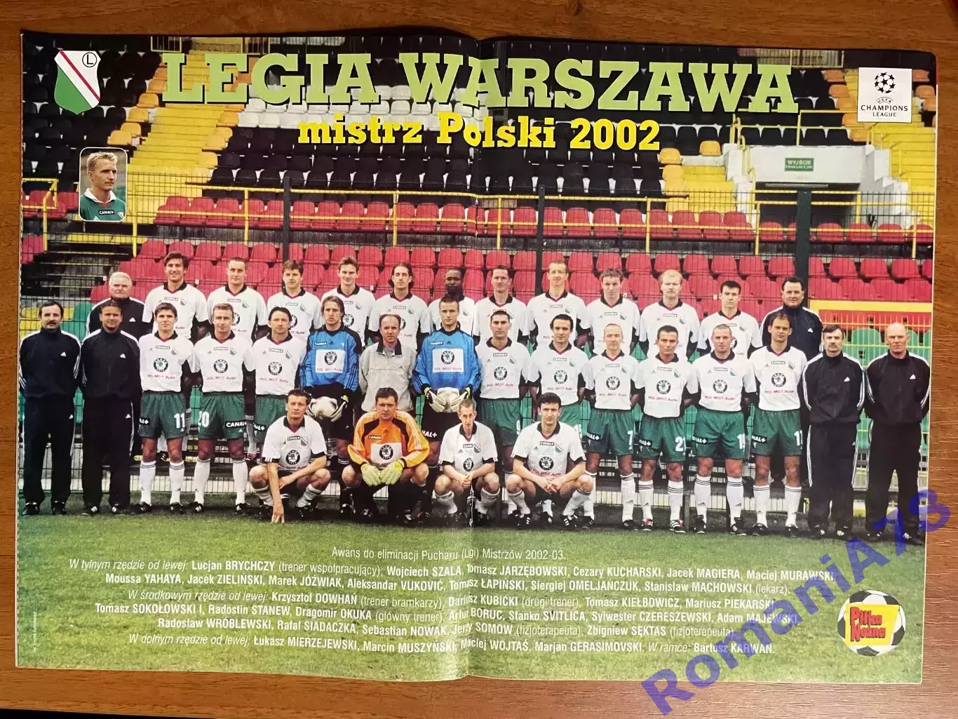 Журнал.Футбол Pilka Nozna N19/ 2002.Постер Легія. 1