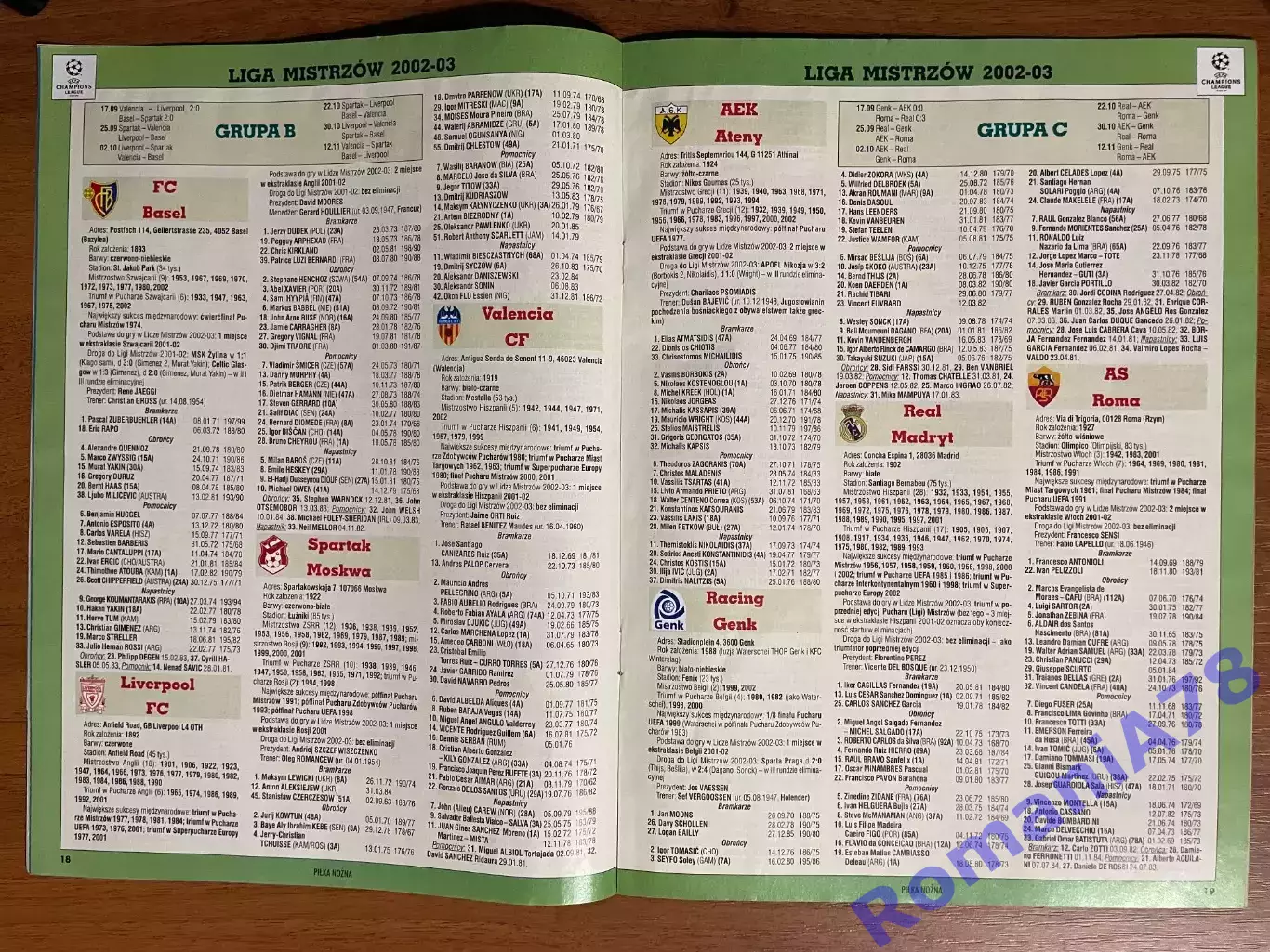 Журнал.Футбол Pilka Nozna N39/ 2002.Постер Ліга Чемпіонів 2