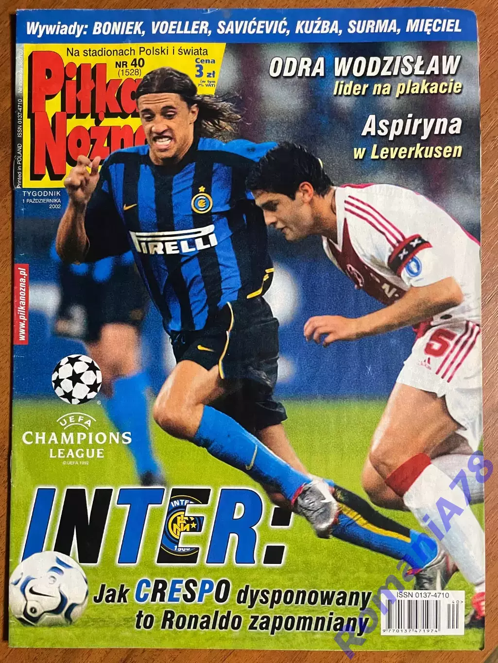 Журнал.Футбол Pilka Nozna N40/ 2002.