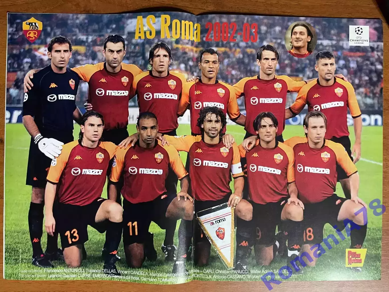 Журнал.Футбол Pilka Nozna N45/ 2002.Постер Рома 1