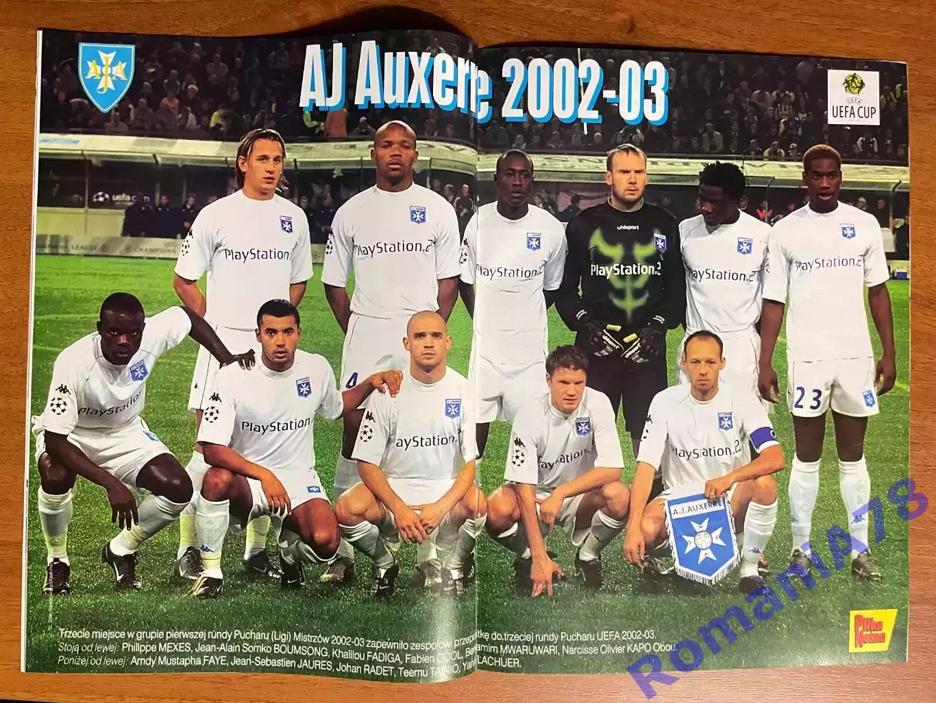 Журнал.Футбол Pilka Nozna N47/ 2002.Постер Осер 1