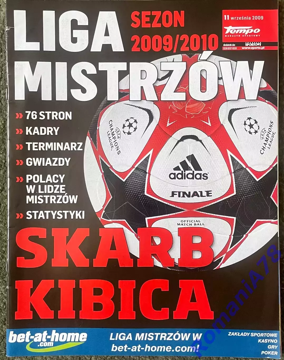 Журнал. Футбол .Skarb Kibica.Спецвипуск.Ліга Чемпіонів 2009/2010
