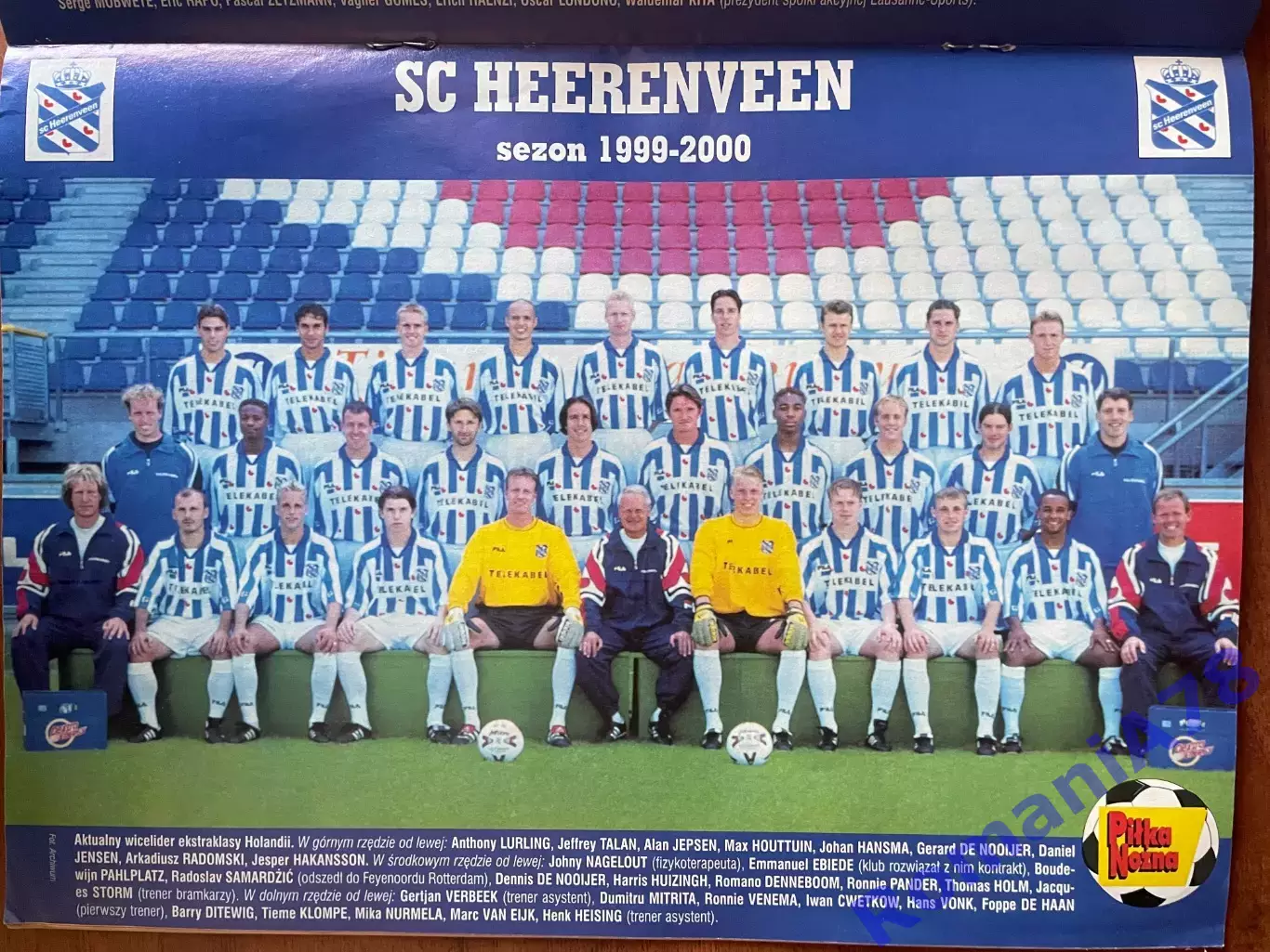 Журнал. Футбол Pilka Nozna N1/ 2000.Постер Херенвеен,Лозанна. 1