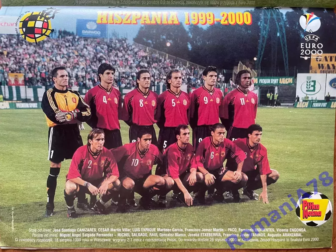 Журнал. Футбол Pilka Nozna N3/ 2000.Постер Іспанія,Польща. 1