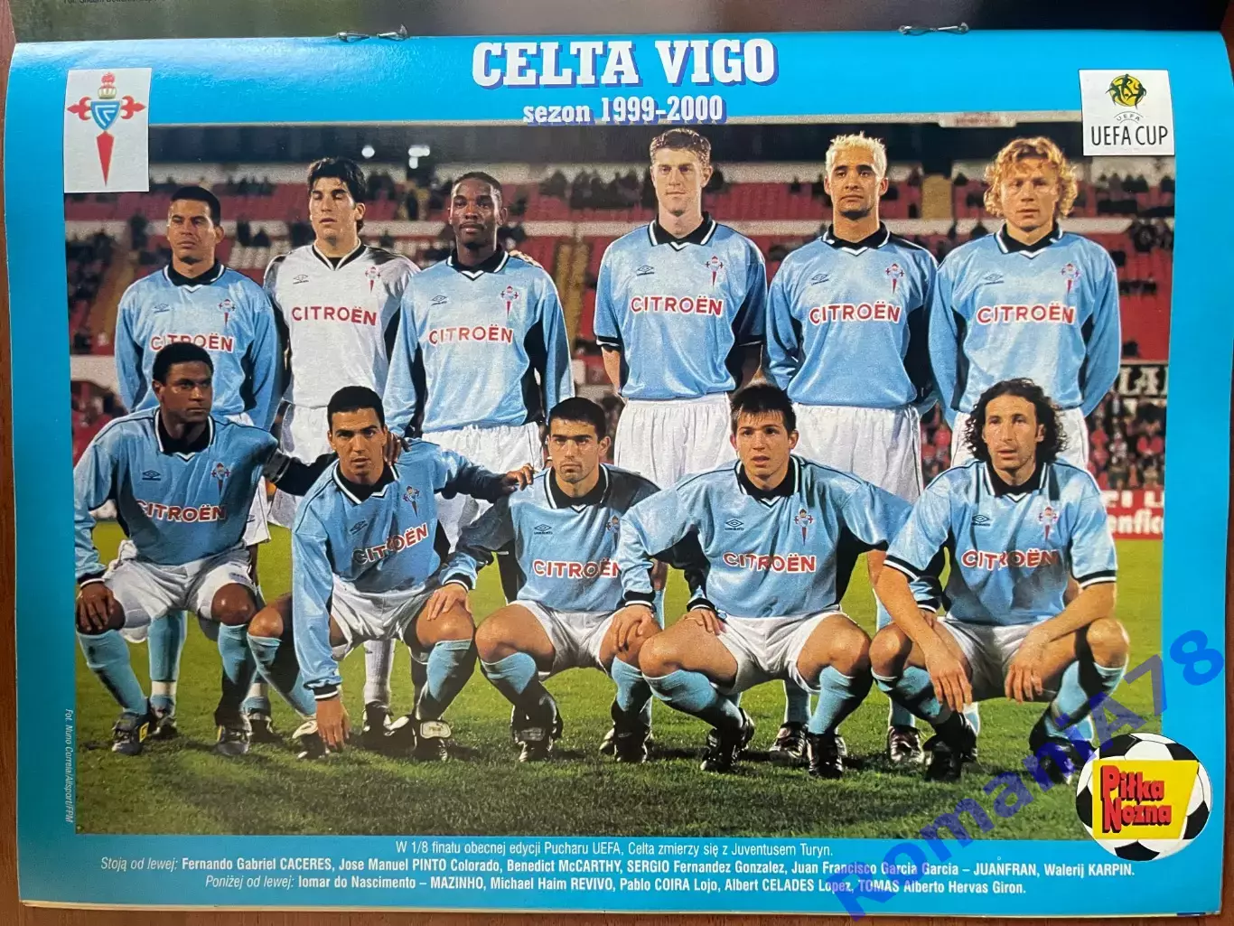 Журнал. Футбол Pilka Nozna N6/ 2000.Постер Сельта,Йерро,Таккінарді. 1