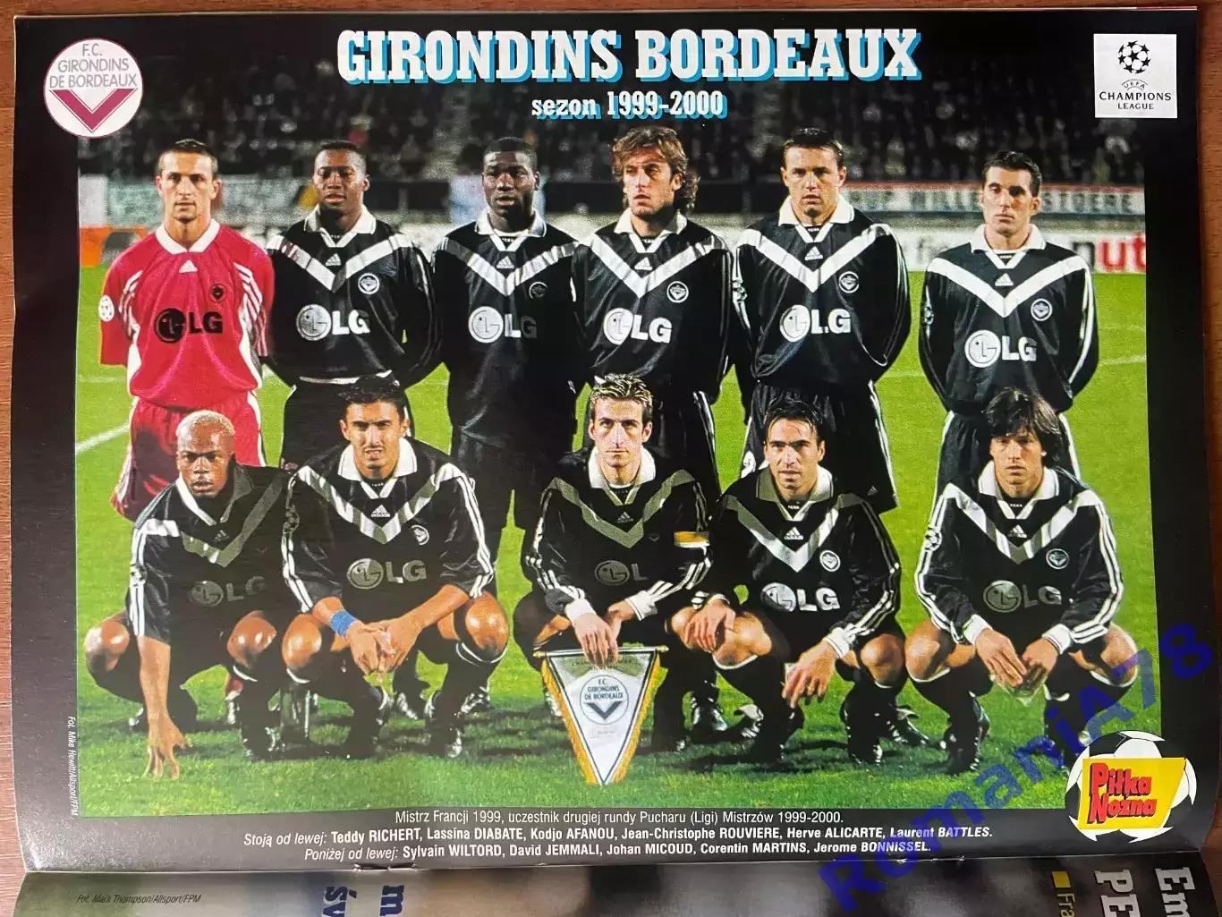 Журнал. Футбол Pilka Nozna N7/ 2000.Постер Бордо,Петі,Польща 1