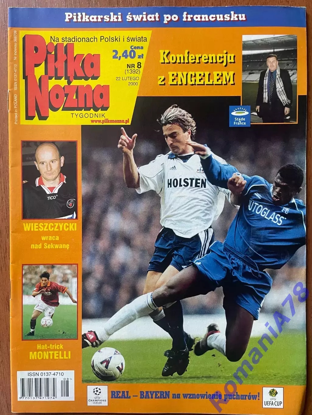 Журнал. Футбол Pilka Nozna N8/ 2000.Постер Кін,Круз