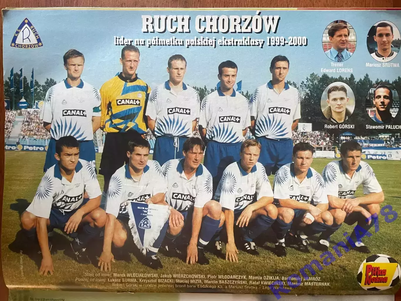 Журнал. Футбол Pilka Nozna N9/ 2000.Постер Блан,Маттеус,Рух,. 1