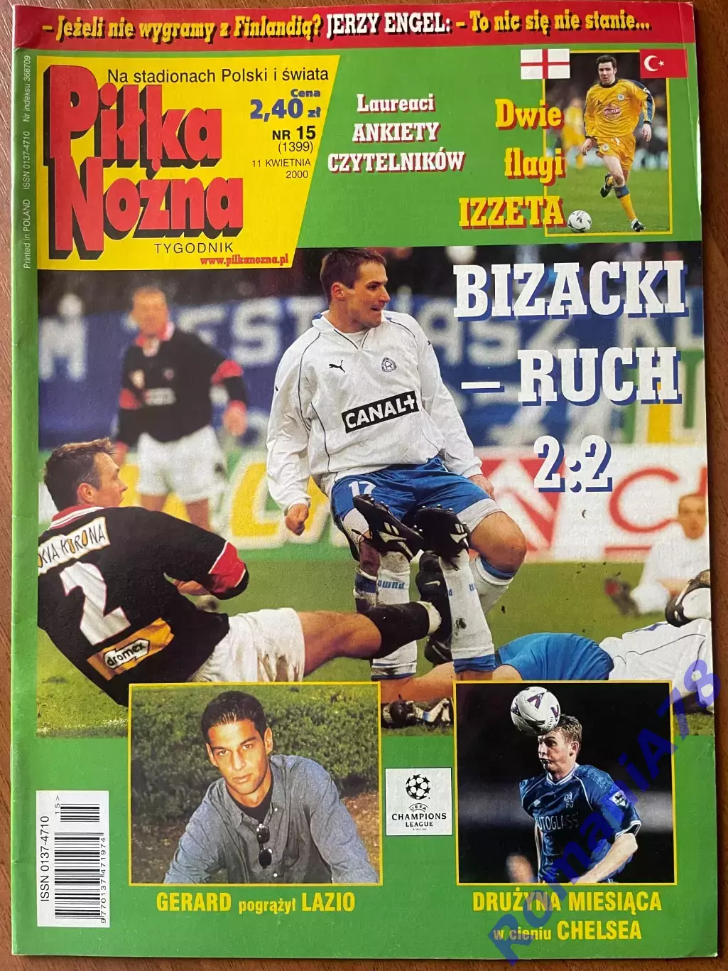 Журнал. Футбол Pilka Nozna N15/ 2000.Постер Челсі,Кілі Гонсалес