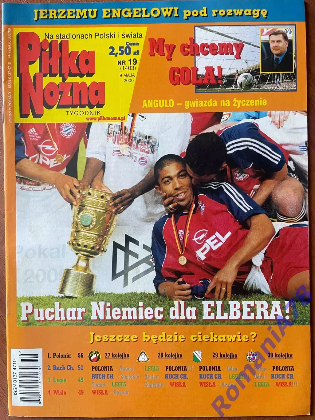 Журнал. Футбол Pilka Nozna N19/ 2000.Постер Герта,Польща.