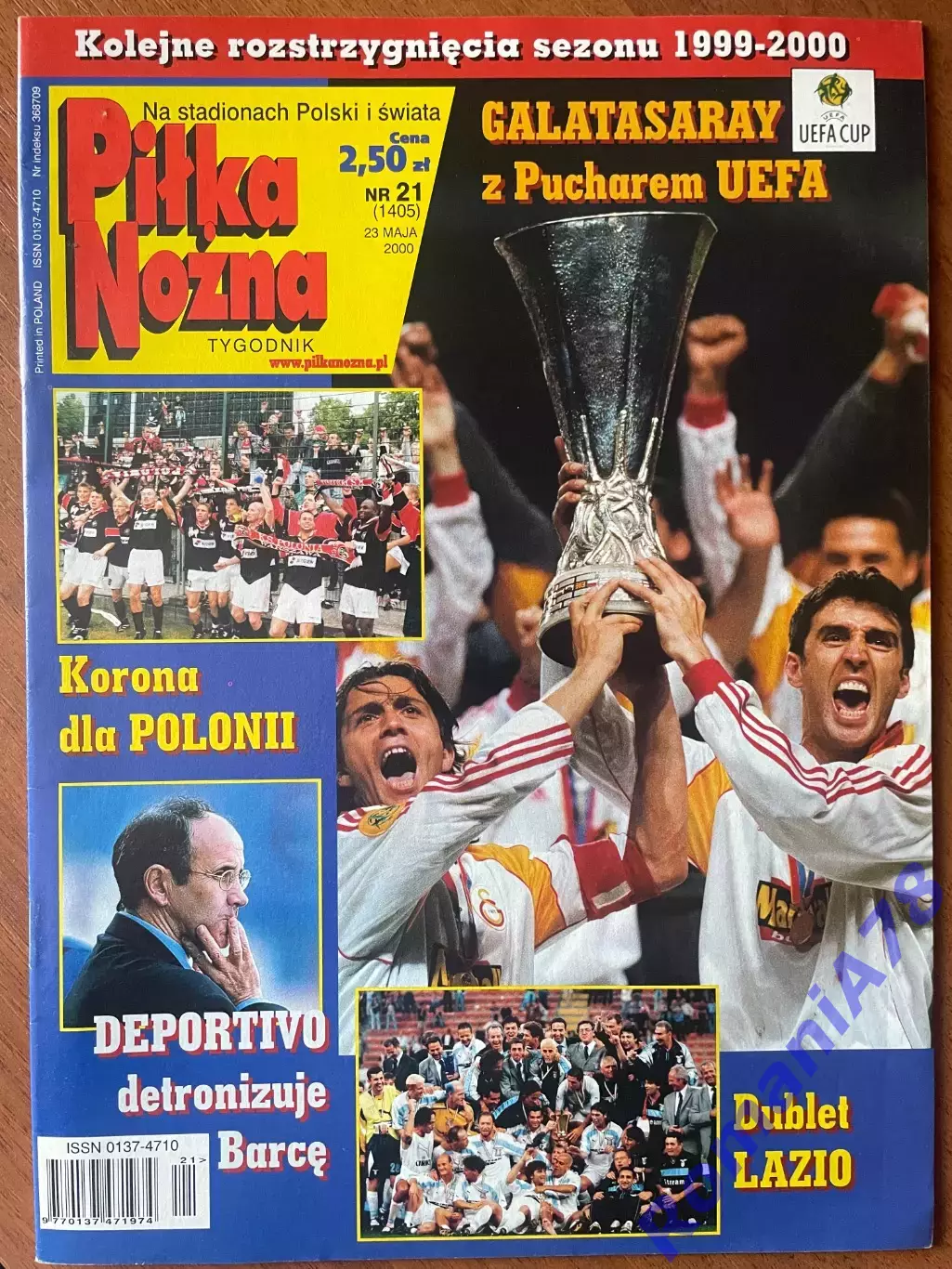 Журнал. Футбол Pilka Nozna N21/ 2000.Постер Бельгія,Данія,Галатасарай.