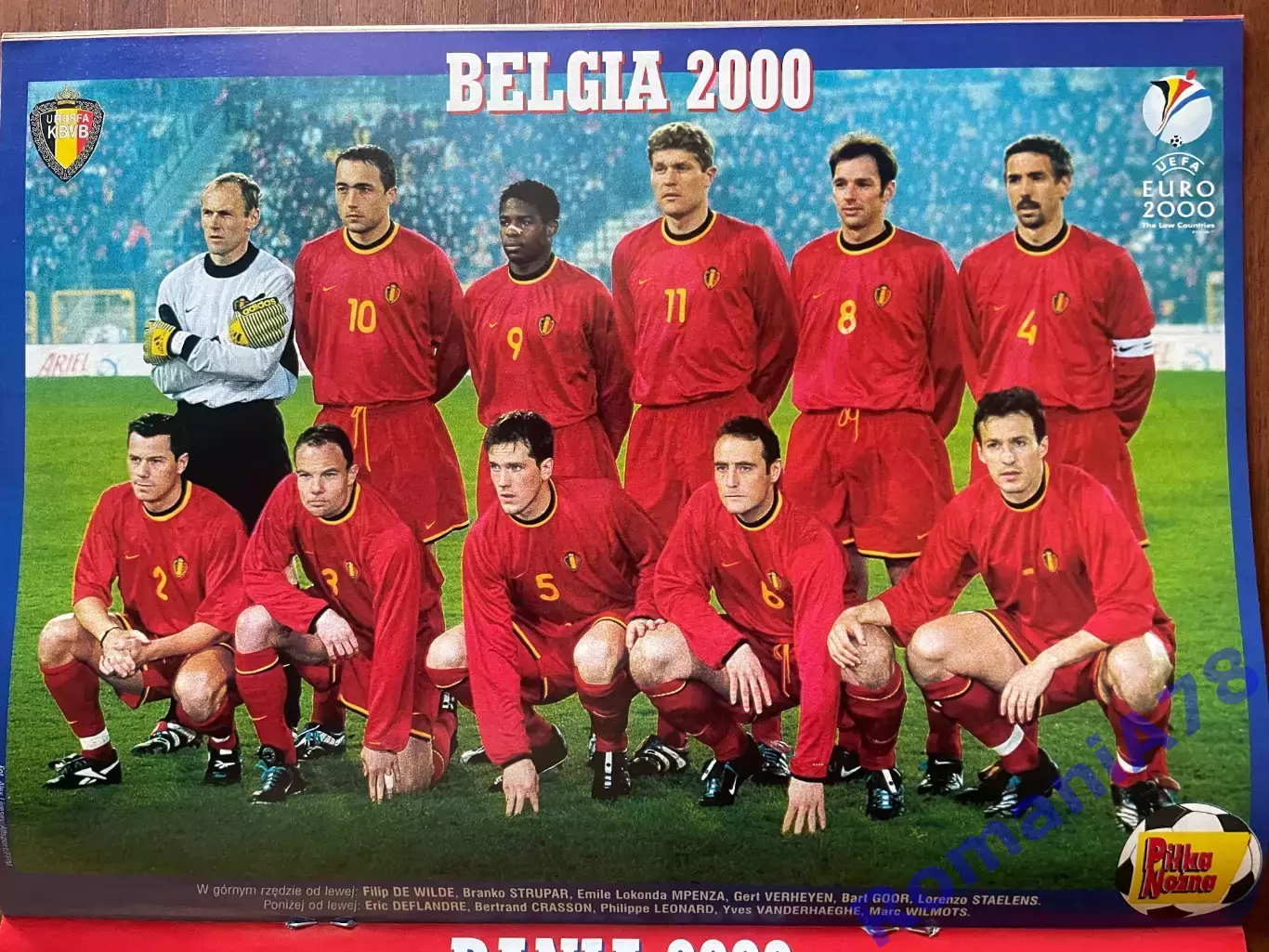 Журнал. Футбол Pilka Nozna N21/ 2000.Постер Бельгія,Данія,Галатасарай. 1