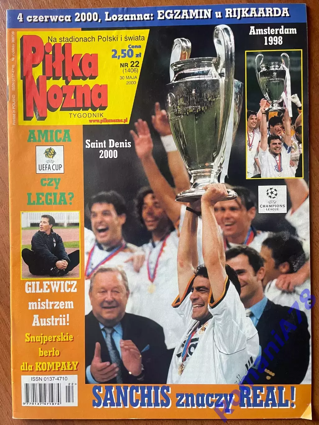 Журнал. Футбол Pilka Nozna N22/ 2000.Постер Реал,Полонія.