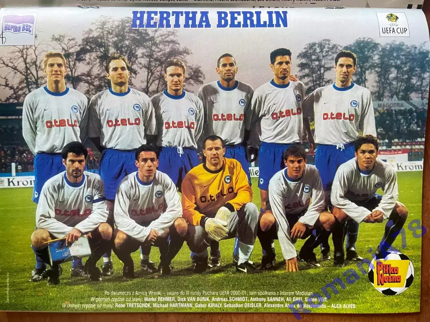 Журнал. Футбол Pilka Nozna N47/ 2000.Постер Герта,Арсенал . 2