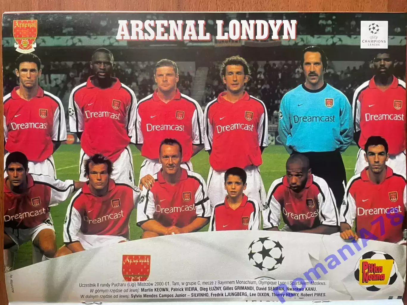 Журнал. Футбол Pilka Nozna N47/ 2000.Постер Герта,Арсенал . 1