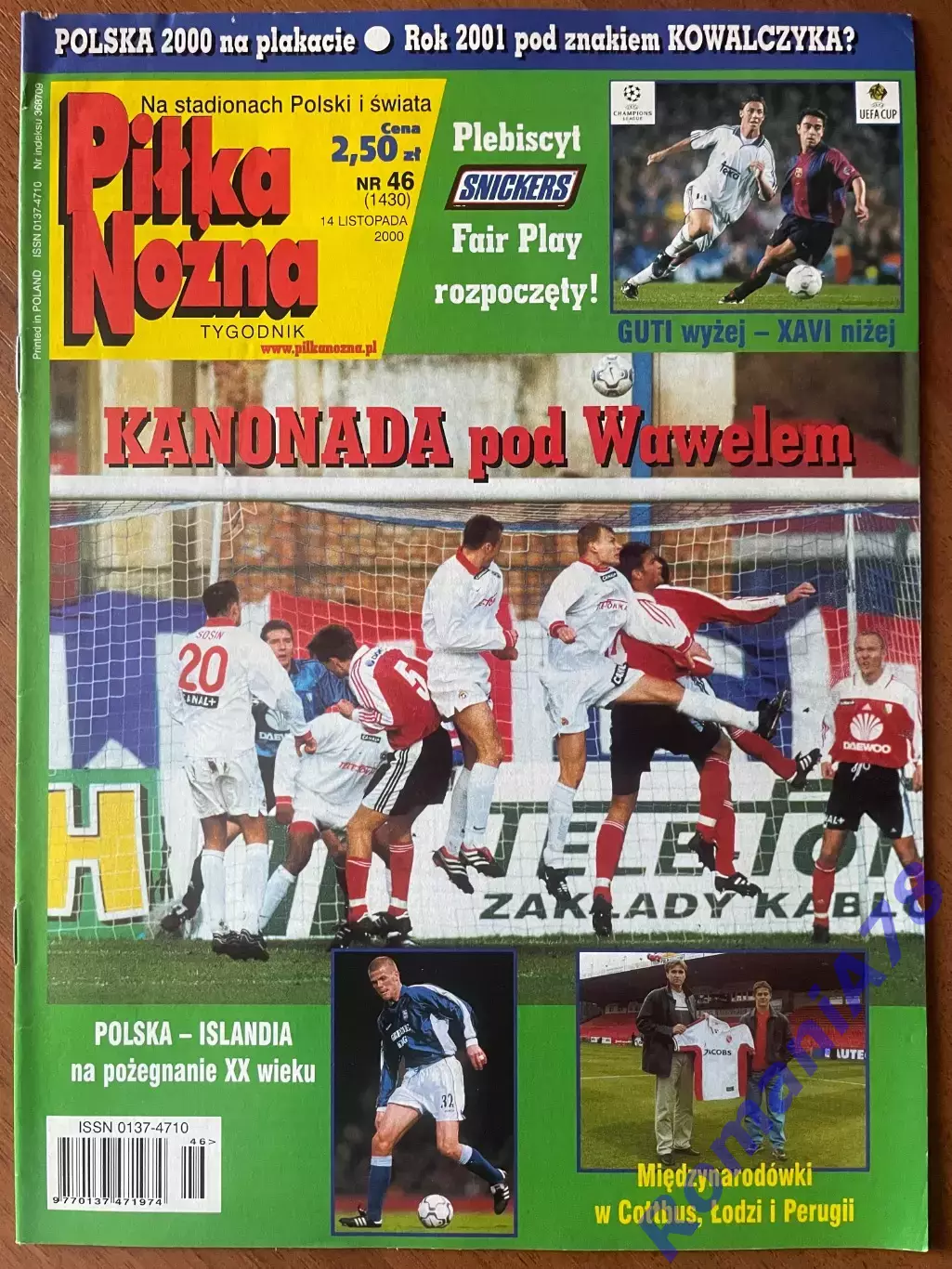 Журнал. Футбол Pilka Nozna N46/ 2000.Постер Польща .