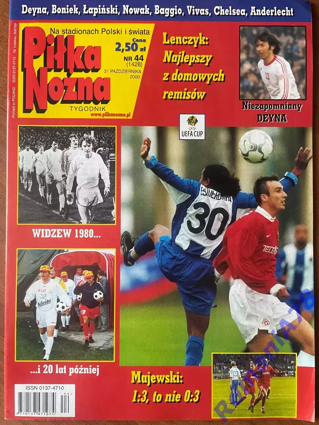 Журнал. Футбол Pilka Nozna N44/ 2000.Постер Андерлехт,Баджо,Дейна.