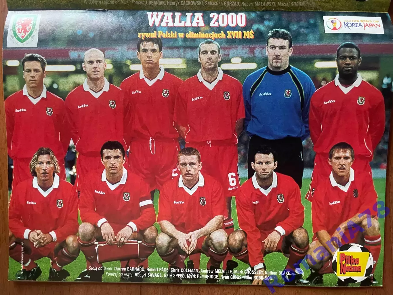 Журнал. Футбол Pilka Nozna N40/ 2000.Постер Уельс,Гурнік 1