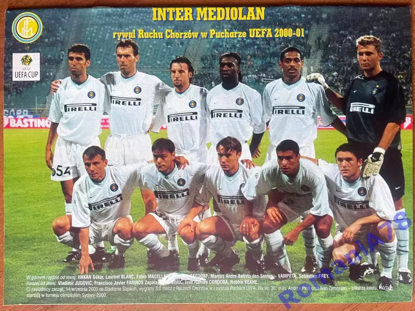 Журнал. Футбол Pilka Nozna N38/ 2000.Постер Інтер,Дзамбротта 1