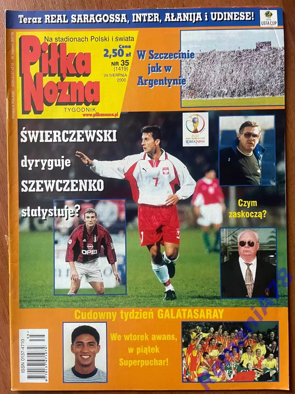 Журнал. Футбол Pilka Nozna N35/ 2000.Постер Ребров,Лужний