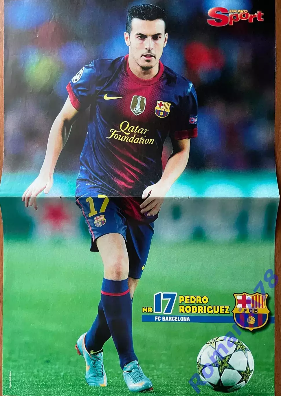 Футбол. Постер двосторонній Арсенал/Педро з журналу Bravo Sport. 1