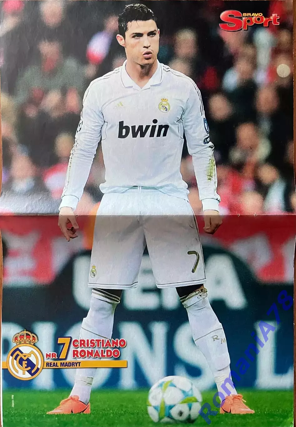 Футбол. Постер двосторонній Левандовскі/Роналдо з журналу Bravo Sport.