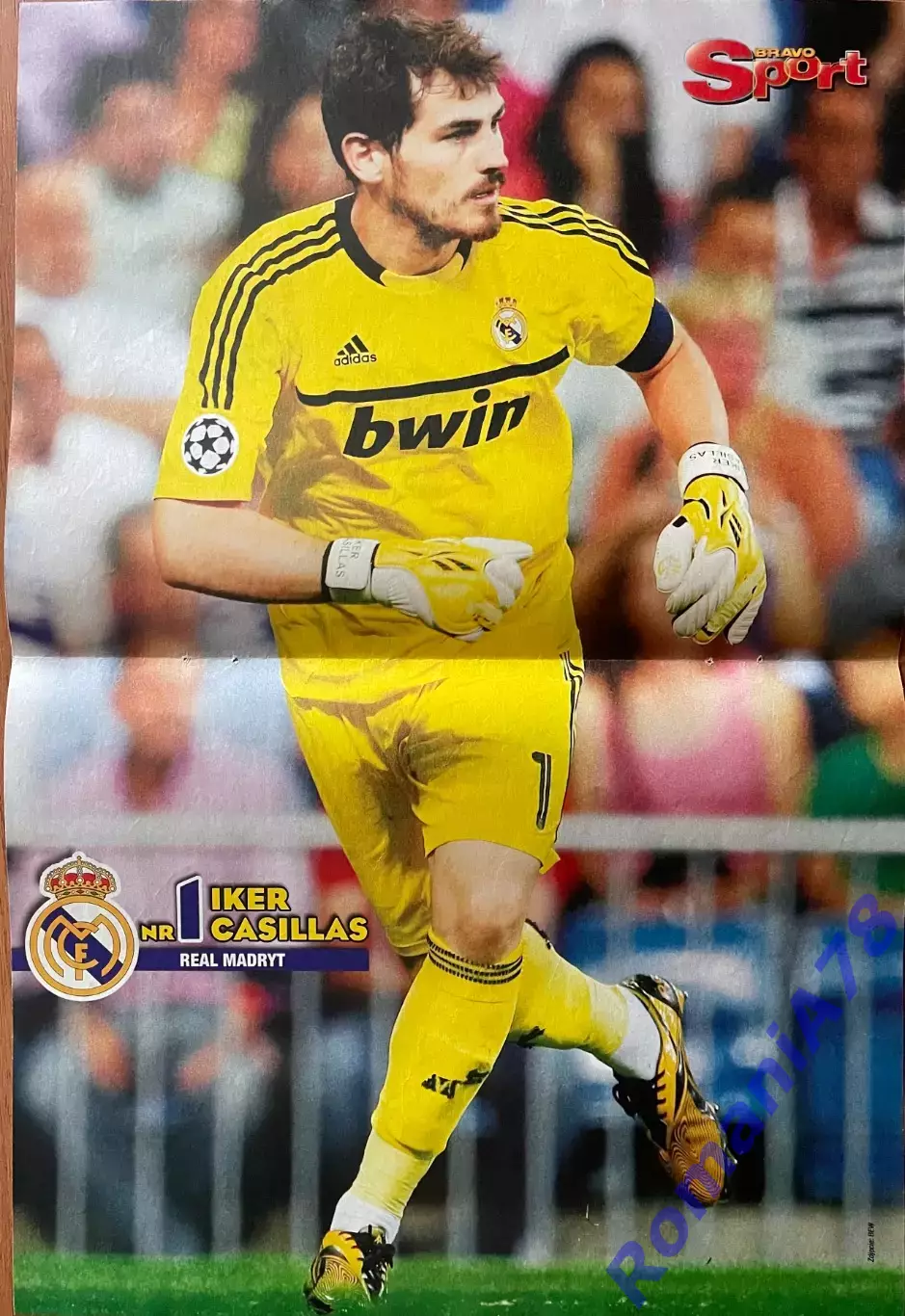 Футбол. Постер Касільяс з журналу Bravo Sport.