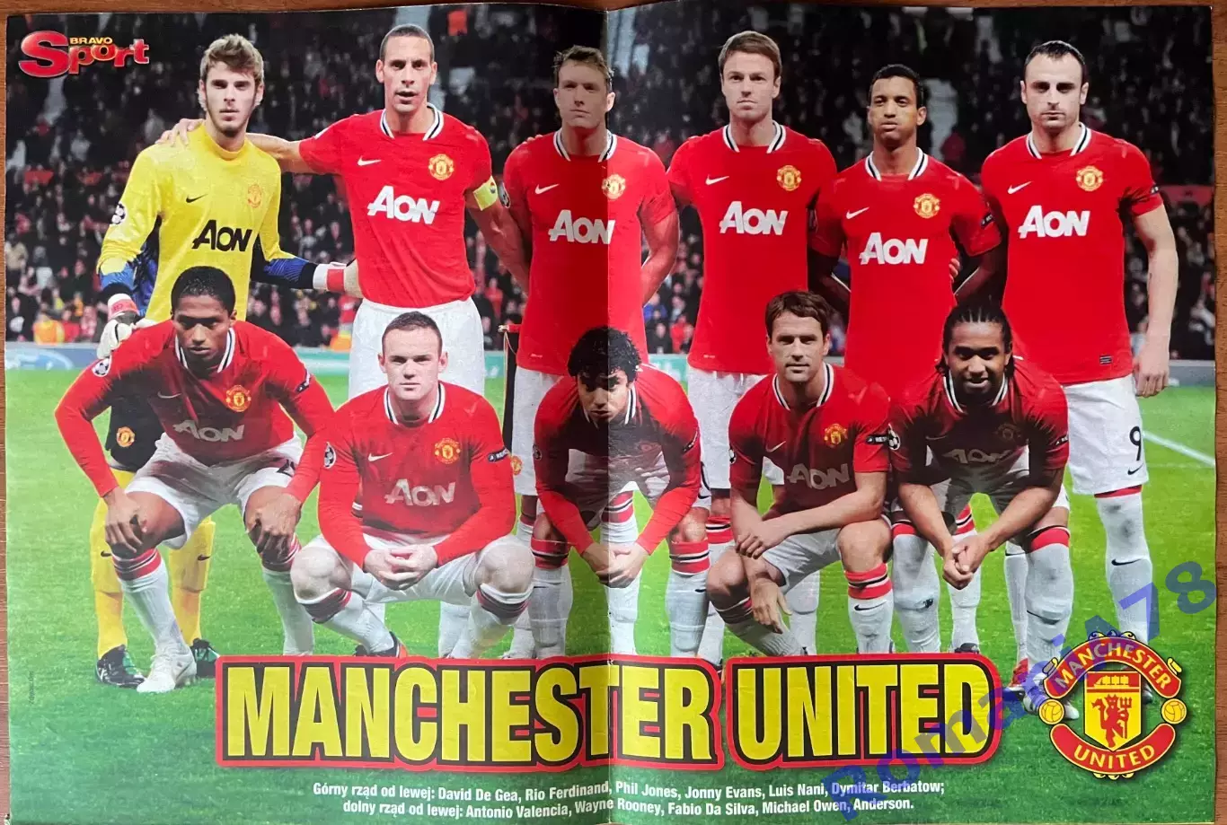 Футбол. Постер двосторонній Манчестер/Бейл з журналу Bravo Sport.