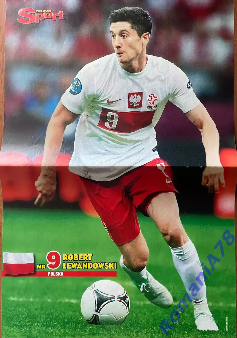 Футбол. Постер двосторонній Кагава/Левандовскі з журналу Bravo Sport. 1