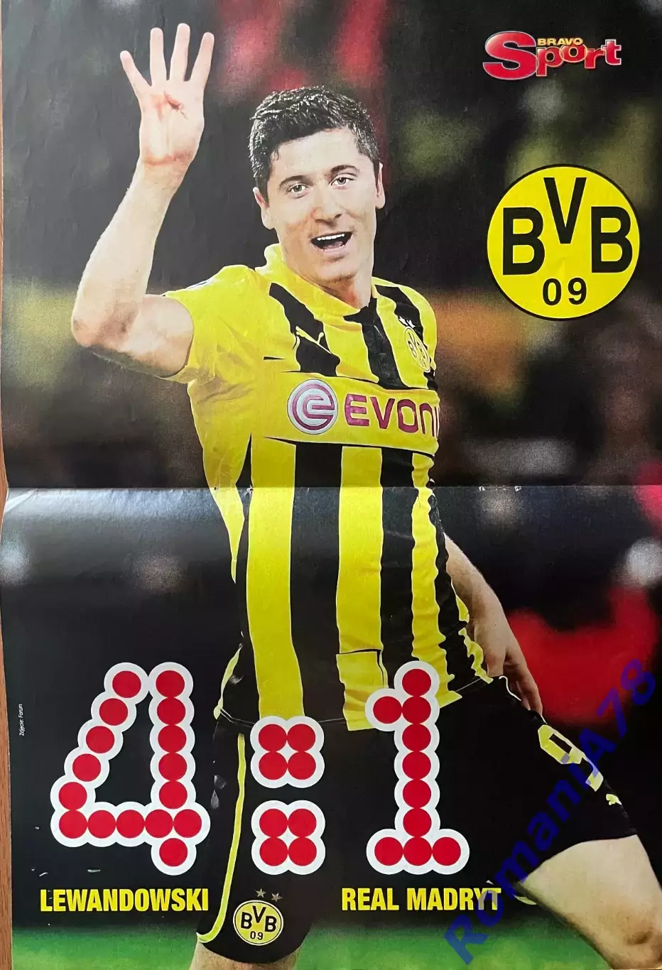 Футбол. Постер двосторонній Руні/Левандовскі з журналу Bravo Sport. 1