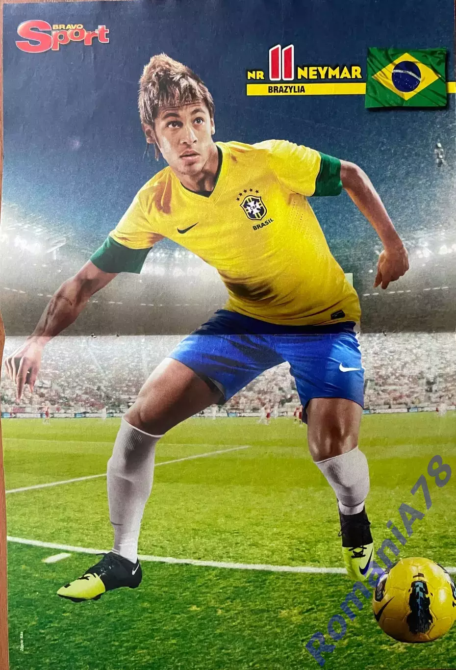 Футбол. Постер Неймар з журналу Bravo Sport.