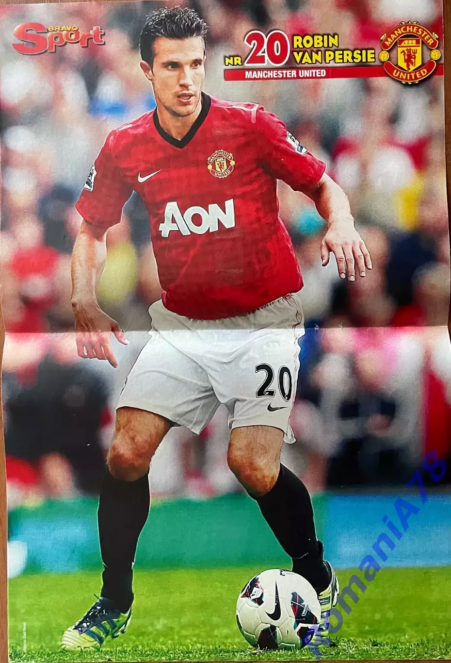 Футбол. Постер Ван Персі з журналу Bravo Sport.