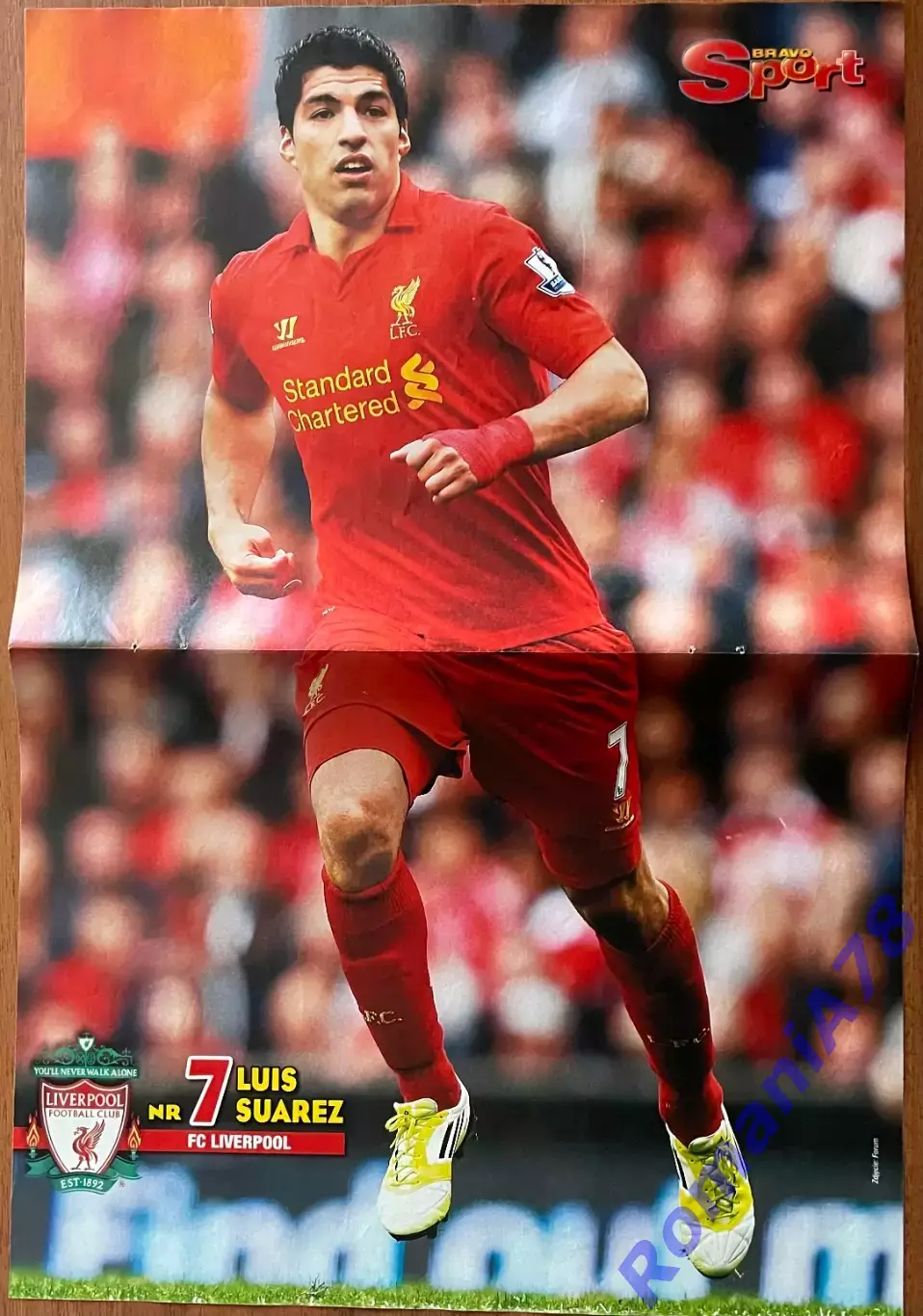 Футбол. Постер Суарес з журналу Bravo Sport.