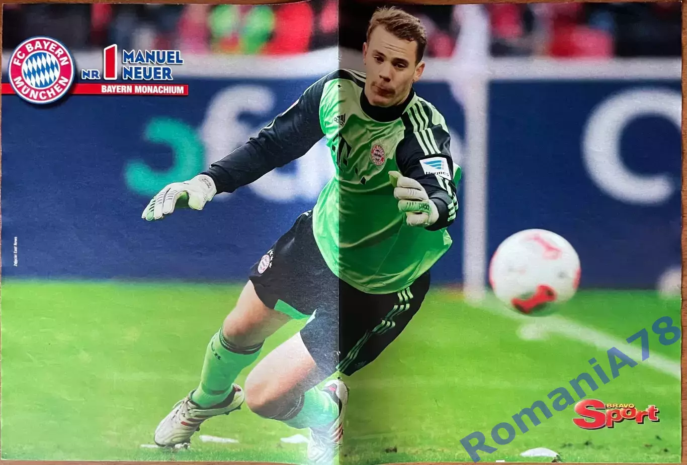 Футбол. Постер двосторонній Манчестер/Нойер з журналу Bravo Sport. 1