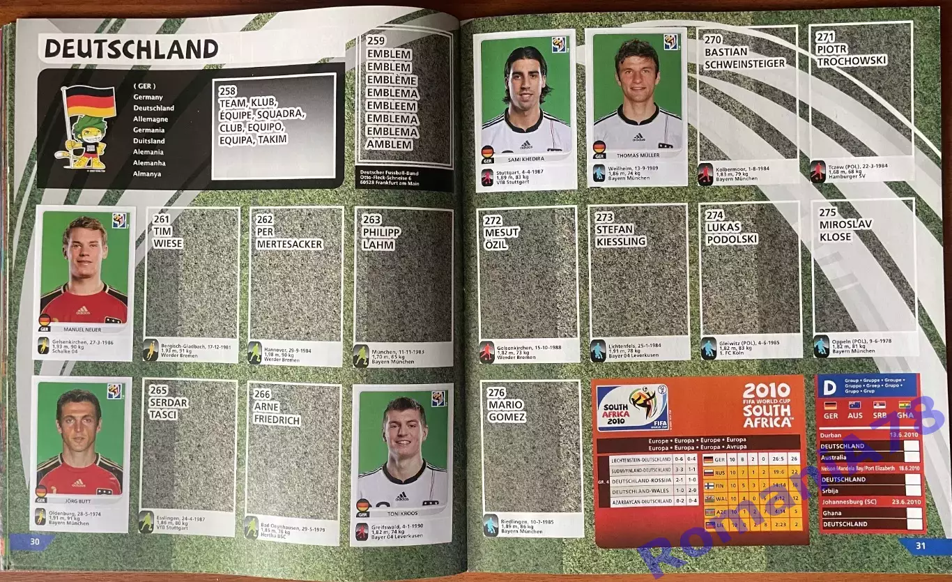 Футбол.Альбом.Чемпіонат Світу 2010.Panini. 7