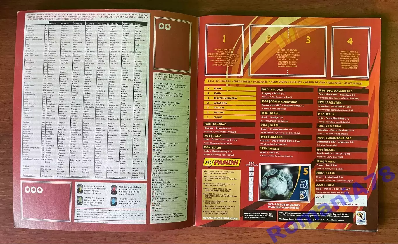 Футбол.Альбом.Чемпіонат Світу 2010.Panini.Порожній альбом. 3