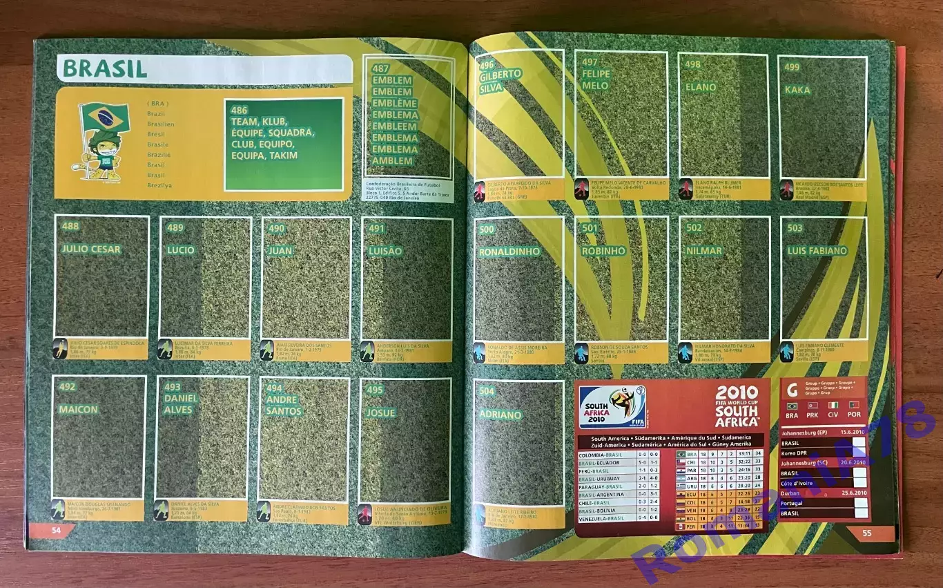 Футбол.Альбом.Чемпіонат Світу 2010.Panini.Порожній альбом. 5