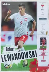 Футбол.Двосторонній постер з журнала Kicker.Левандовскі/Штіндль.