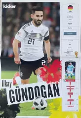 Футбол.Двосторонній постер з журнала Kicker.Гюндоган/Форсберг