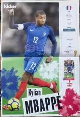 Футбол.Двосторонній постер з журнала Kicker Мбаппе/Гінтер