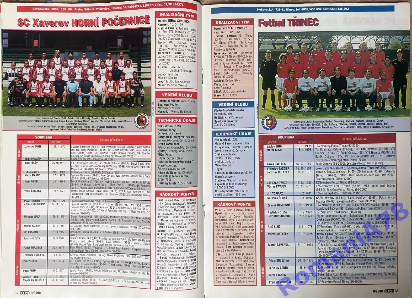Футбол. Спецвидання. 9/2000.Fotbal.Чехія. 2
