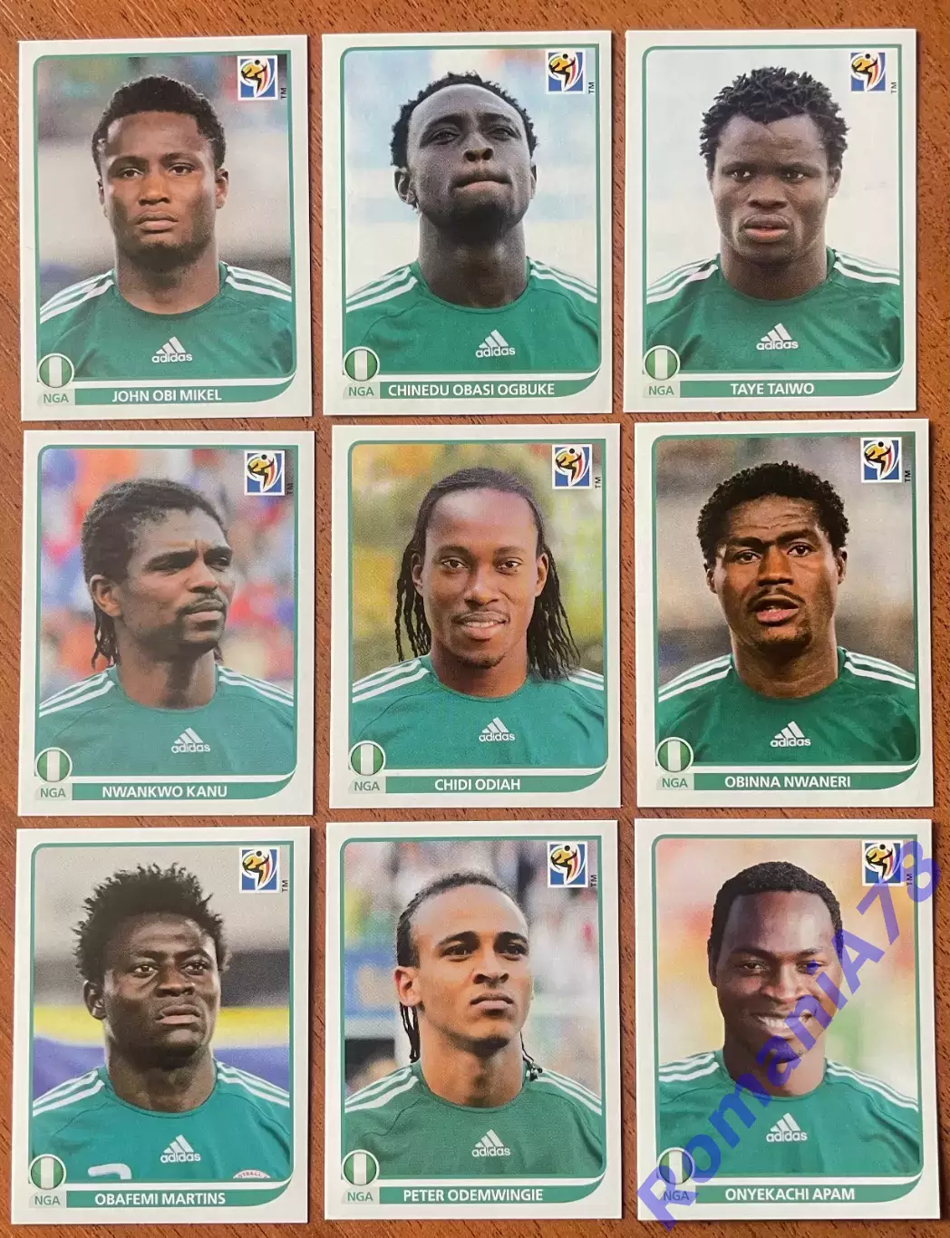 Футбол.Наклейки.Нігерія.Panini FIFA World Cup South Africa 2010
